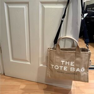 Marc Jacobs Beige Tote Bag with Black Strap
